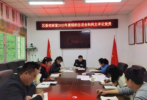 区委党研室机关支部开展2022年度组织生活会暨民主评议党员大会